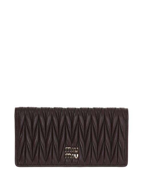 Chocolate brown matelassé wallet Miu Miu | 5MV0272FPPF0NBL